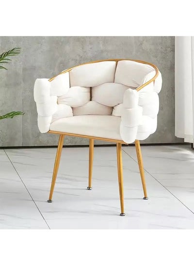 Buy Luxury Handmade Accent Chair Modern Velvet Armchair with Gold Metal Legs and Elegant Tufted Back in UAE