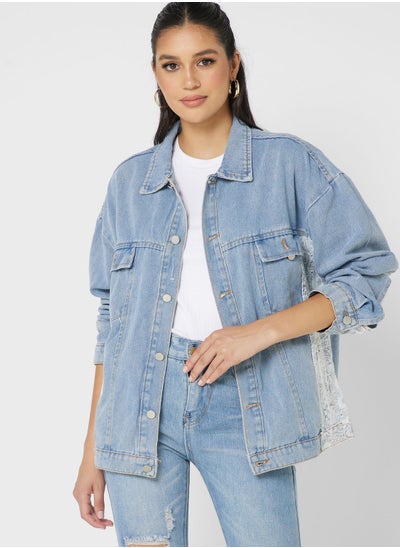 Buy Printed Denim Jacket in UAE