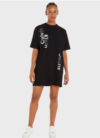 Buy Crew Neck Logo T-Shirt Dress in Saudi Arabia