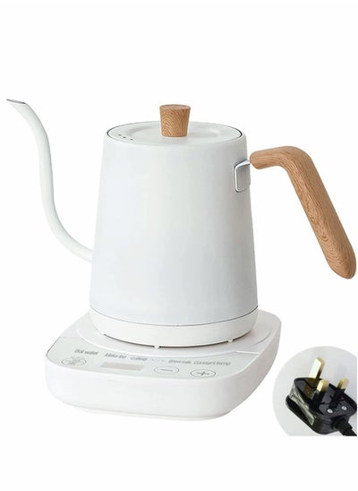 اشتري Electric Gooseneck Kettle with Precise Temperature Control 1000W 800ml ZK-KH101 White في السعودية