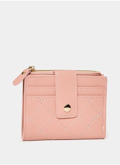 Buy Stitch Detail Button Closure Wallet in Saudi Arabia