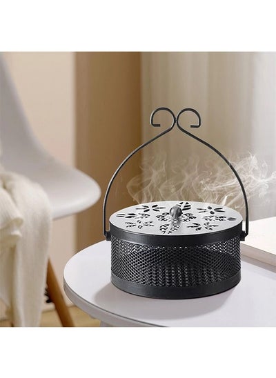 Buy Mosquito Coil Holder Retro Durable Portable Mosquito Incense Burner with Lid for Home and Camping in UAE