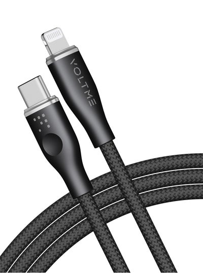 Buy 60W USB C to USB Lightning Cable, Powerlink Rugg Double Nylon Braided Fast Charging Cord (1.2m), for iPhone 14/13/ 12 Pro Max / 12/11 Pro/X/XS/XR / 8 Plus Power Delivery 3A Zinc-Alloy Connector- Black in UAE