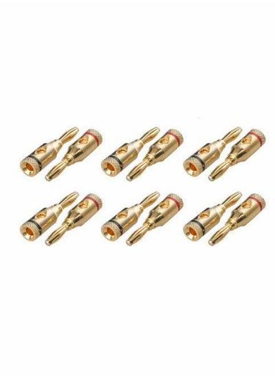 اشتري Banana Plugs 6 Pairs, Closed Screw 24K Gold Plated Banana Speaker Plug Connectors في الامارات