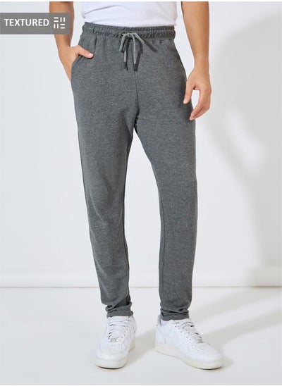 Buy Slim Fit Pique Knit Pants with Turn-Up Hem in Saudi Arabia