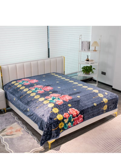 Buy Single Ply Premium Cloudy Blanket Made by 100% Polyester SPUN YARN Obtained from Virgin Polyester Which is Suitable for winter and Rainy Season 200X235CM 5.5LB in UAE