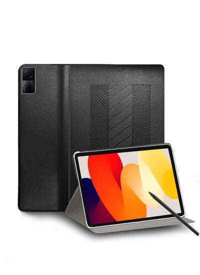 Buy Classic PU Leather Trifold Stand Flip Case Cover For Xiaomi Redmi Pad SE 2023 11.0 Inch Black in Saudi Arabia