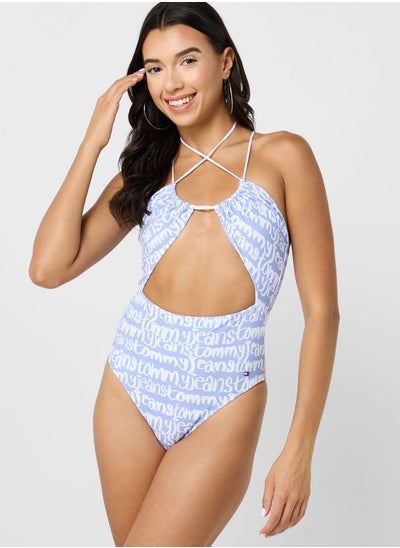 Buy Printed Cut Out Swimsuit in UAE