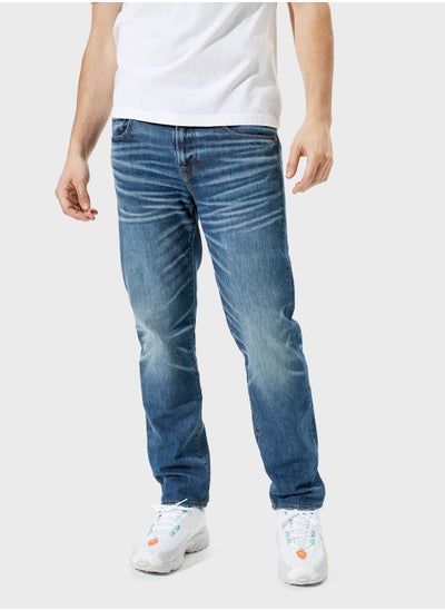 Buy Mid Wash Straight Jeans in UAE