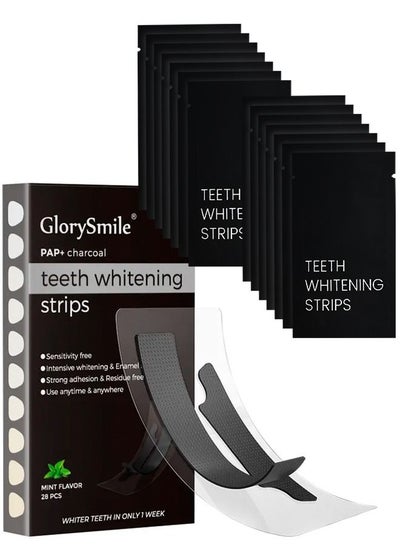 Buy 28 Pieces PAP+ Charcoal Teeth Whitening Strips For 14 Treatments With Teeth Shade Guide Oral Hygiene Care Brighten And Whitening Teeth Dental Care Remove All Kind Of Stains in UAE