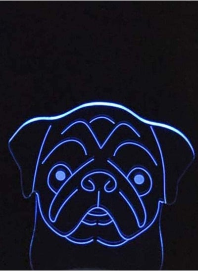 Buy Creative Kids Gifts 3D Pug Dog Head Modeling Table Lamp Home Decor Vision LED USB 7/16 Color Changing Animal Multicolor Night Lights in UAE