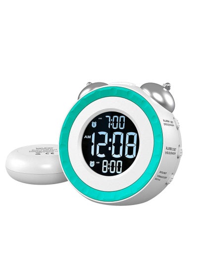 Buy Loud Alarm Clock with Bed Shaker  0-100% Dimmer Vibrating Alarm Clock for Heavy Sleepers or Hearing Impaired Easy to Set USB Charging Port in UAE