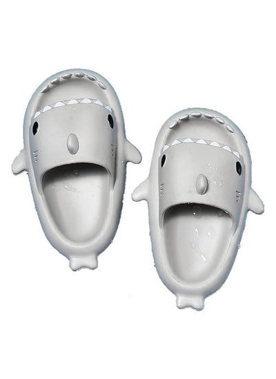 اشتري Unisex Shark Slides Pillow Thick-Soled Cute Cartoon Open Toe Sandals Lightweight Comfort Non-Slip Fashionable Shower Beach Slippers في الامارات