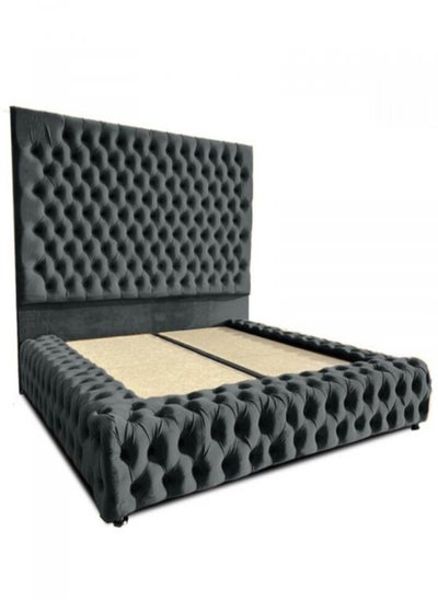 Buy Yasmin | Velvet Bed Frame - Dark Grey in Saudi Arabia