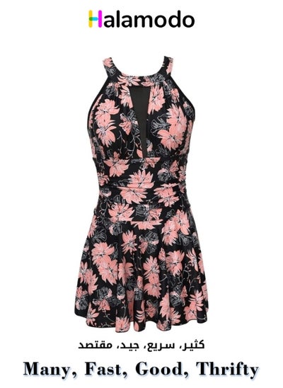 Buy Women's Swimsuit, Printed Skirt One-piece Swimsuit, Simple And Fashionable, L in Saudi Arabia