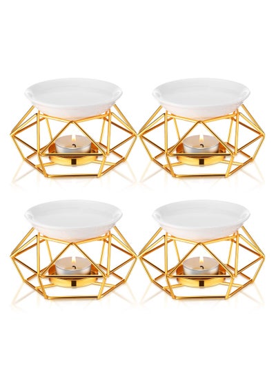 Buy 4-Pack Metal Wax Melt Warmer, Gold Bird Nest Style: Romantic Essential Oil Burner with Tealight Candle Holder - Delicate Fragrance Diffuser for Home Decor in Saudi Arabia