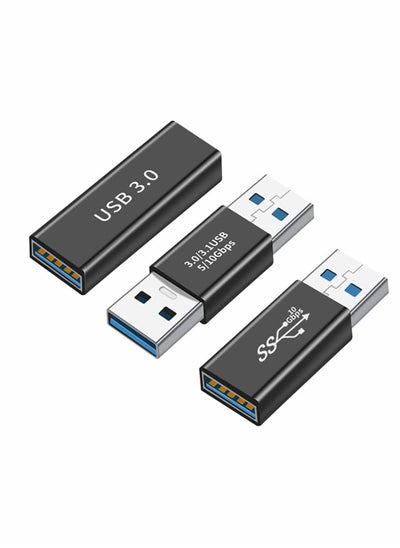 اشتري 3 Kinds of USB 3.0 Apters Kit, USB 3.0 Female to Female and Male to Male and Female to Male, High Speed Convert Extension Coupler Connector Converte, Notebook Transfer Data Cable Extension Cable في الامارات