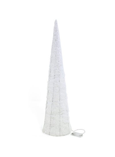 اشتري 25-LED Cone, White Tinsel - 80 cm في الامارات