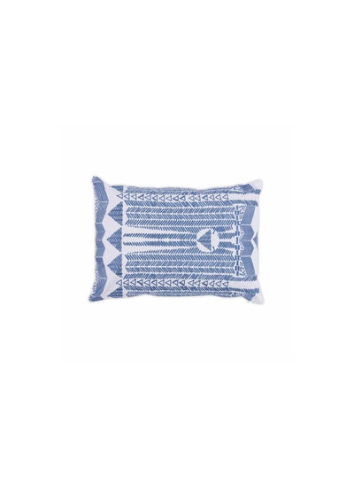 Buy Jaxen Embroidered Filled Cushion 35x50cm - Blue in UAE