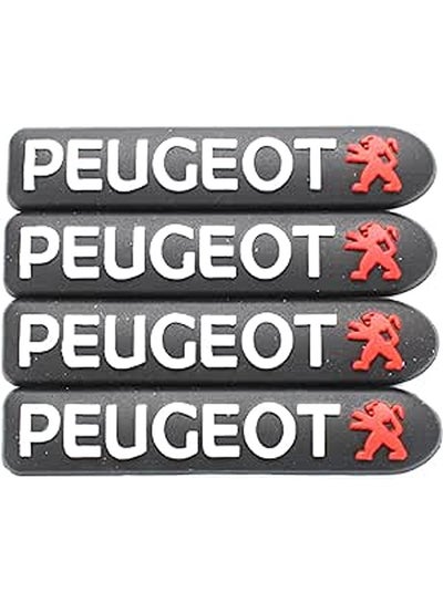Buy Peugeot car side door guard edge defender protector trim guard sticker (black,4 pcs set) in Egypt