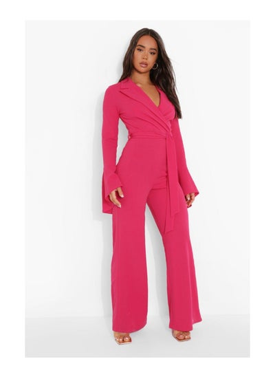 اشتري Flare Sleeve Tailored Wide Leg Jumpsuit في السعودية