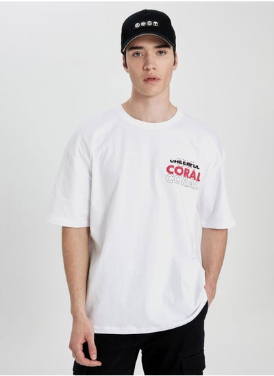 Buy Oversize Fit Crew Neck Printed T-Shirt in UAE