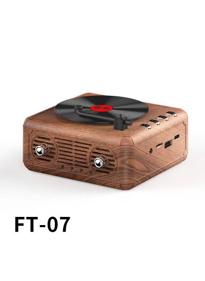 اشتري 1 x 5 pcs Vintage Phonograph Bluetooth Speaker Retro Wood Grain Version في الامارات