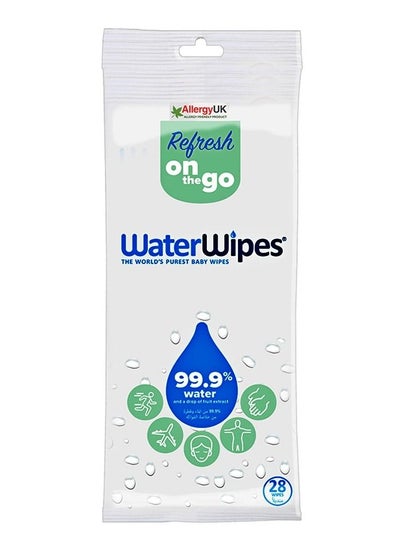 Buy Water Wipes Refresh On The Go Wipes 28'S in UAE