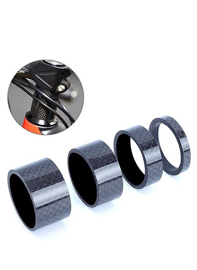 اشتري 4 Pcs Bike Headset Spacer Washer Full Carbon Fiber Bicycle Stem Headset Spacer Fit 1 1/8-Inch Bike في السعودية