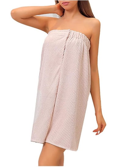 اشتري Towel Wrap Cotton Highly Absorbent Terry Soft Sarong Towel Shower Spa Sauna Beach Gym Towel Coat Cover في الامارات