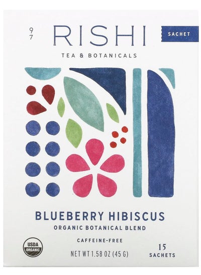 Buy Organic Botanical Blend Blueberry Hibiscus Caffeine-Free 15 Sachets 1.58 oz (45 g) in UAE