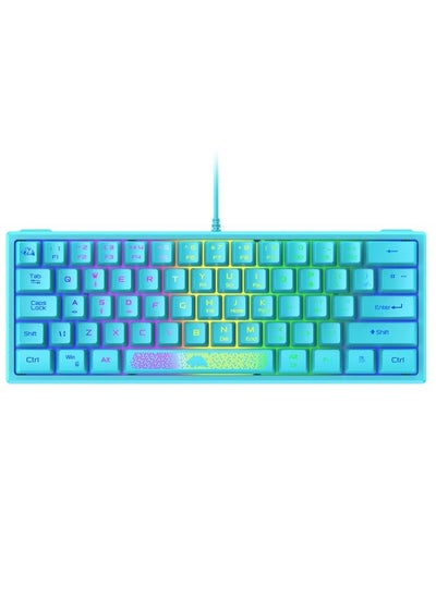 Buy ZIYOULANG K61 62 Keys Game RGB Lighting Notebook Wired Keyboard, Cable Length: 1.5m(Blue) in Saudi Arabia