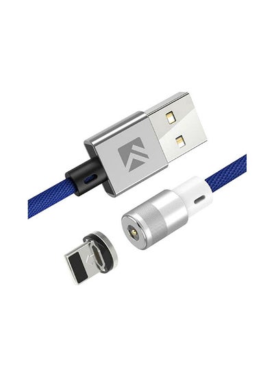 اشتري كابل شحن مغناطيسي قابل للفك بطول 1 متر مزود بمنفذ مايكرو USB لأجهزة الأندرويد وسلك من النوع C مع منفذ USB-C بقدرة 2 أمبير بعدد 8 أسنان لهواتف آيفون 1متر أزرق في الامارات