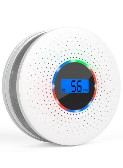 Buy Combination and Carbon Monoxide Alarm Detector, Dual Sensor CO Detector Battery Powered with LCD Display Sound Warning for Home,School,Office in UAE