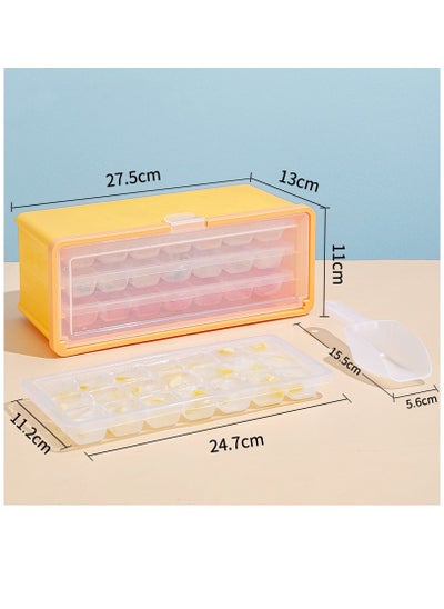 Buy 3pcs Ice Cube Trays for Freezer with Lid, Easy Pour Ice Cube Molds with Ice Bucket and Ice Scoop, 2cm Clear Ice Maker, Popsicle Molds in Saudi Arabia