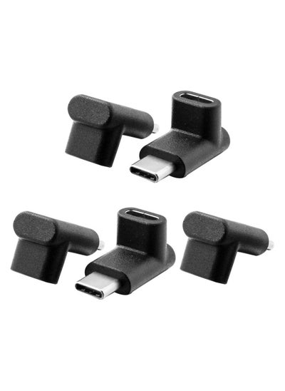 Buy Type-C Adapter, 5 Pcs Type-C Adapter USB 3.1 USB C 90 Degree Angle Male to Female Convertor for Laptop Tablet Mobile Phone in Saudi Arabia