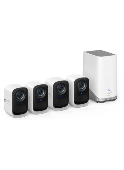 اشتري eufy security eufyCam 3C 4-Cam Kit, Security Camera Outdoor Wireless, 4K Camera, Expandable Local Storage up to 16TB, Face Recognition AI, Spotlight, Color Night Vision, No Monthly Fee في الامارات