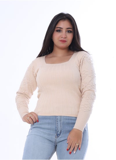 Buy Plain pullover_Beige in Egypt