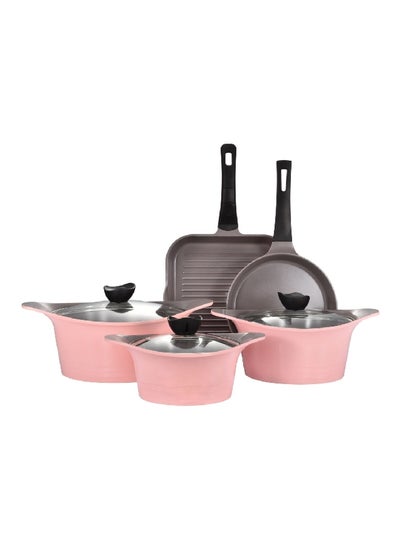 Buy 8-Piece Durable Non-Stick Aluminium Coated Cookware Set Multicolor 17 x 38.5 x 61 cm TULIP 8P in Saudi Arabia