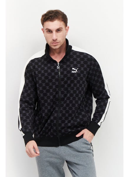 اشتري Men Sportswear Fit T7 Long Sleeve Track Jacket, Black في الامارات