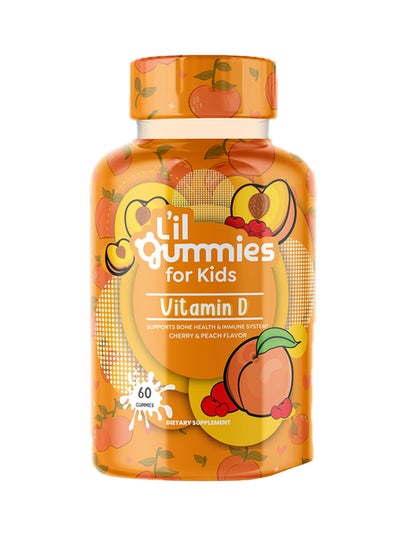 اشتري Vitamin D Gummies For Kids- 60 Vegan Gummies, Cherry and Peach Flavor, Supports Bone, Immune And Muscle Health في الامارات