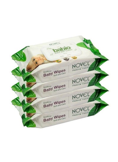 اشتري Baby Wet Wipes;Pack With Lid (Pack Of 4 80 Sheet) في السعودية