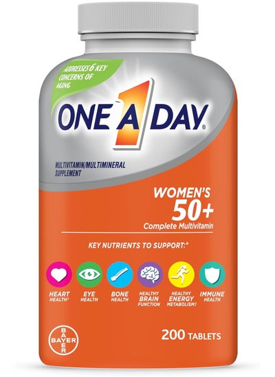 اشتري One A Day Women's 50+ Multivitamins, Multivitamin for Women with Vitamin A, C, D, E and Zinc for Immune Health Support*, Calcium & more, 200 Count في الامارات