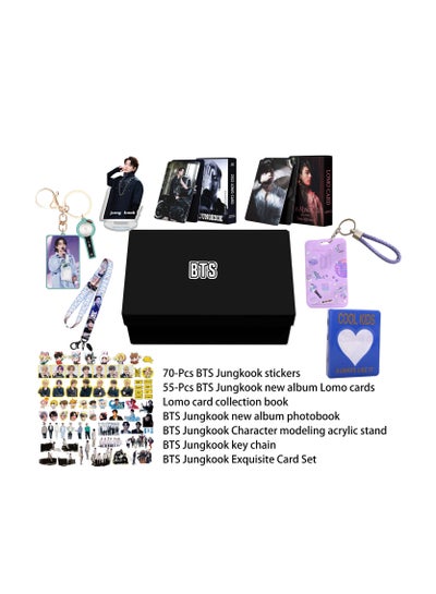 اشتري Kpop JungKook BTS ألبوم جديد علبة هدايا للبضائع مع بطاقات فوتوكارد ملصق الحبل حزمة سلسلة مفاتيح للمعجبين في السعودية