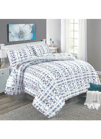 اشتري Retro Single-Sized Comforter Set, Blue - 150x200 cm في الامارات