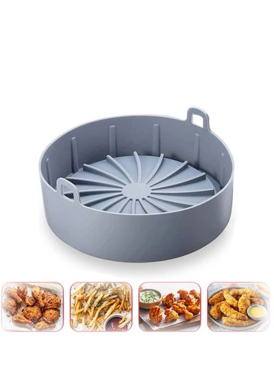 اشتري Priceless Silicone Pot Food Safe Air fryers Oven accessories Easy Cleaning Oven No More Harsh reusable Basket Grey في الامارات