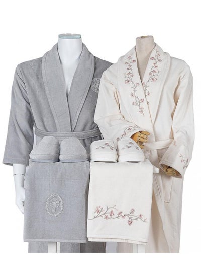 اشتري Set Bath Robe Grey Istanbul Cables في السعودية