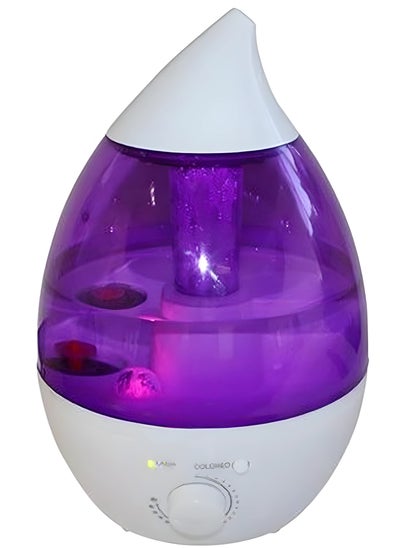 Buy Electric steam diffuser, 3 liter capacity, with night light, 220 volts, with the possibility of adding essential oil to it, in purple color in Egypt