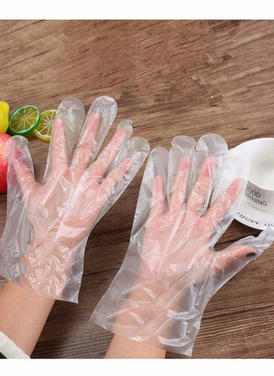 Buy Disposable Plastic Gloves, Plastic Food Safe Disposable Gloves, Polyethylene Clear Work Gloves for Cooking, Cleaning, Food Handling, Hair Coloring, One Size Fits Most ( 500 PCS ) in Saudi Arabia