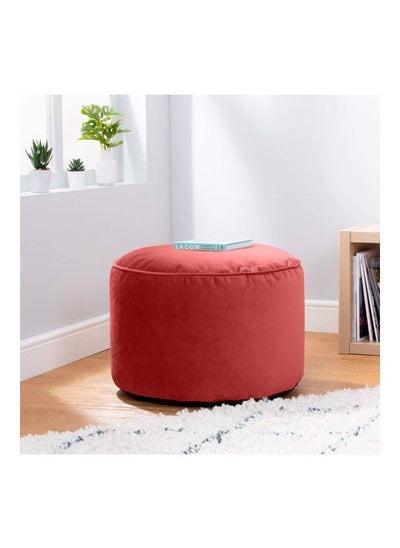 Buy Velvet Round Bean Bag Pouffe - Red in Saudi Arabia